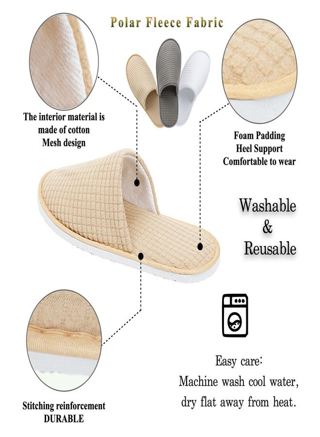 OSTADARRA 10 Pairs Spa Slippers, Non Slip Disposable Slippers For Guest, Washable Reusable, Which Can Be Used As Women Men, House, Indoor, Bathroom, Bedroom, Hotel, Bride Slippers - Image 3